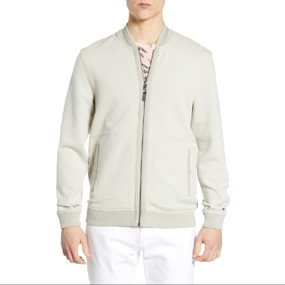 Ted Baker Livid Slim Fit Bomber Jacket Natural 5/L - Picture 2 of 10